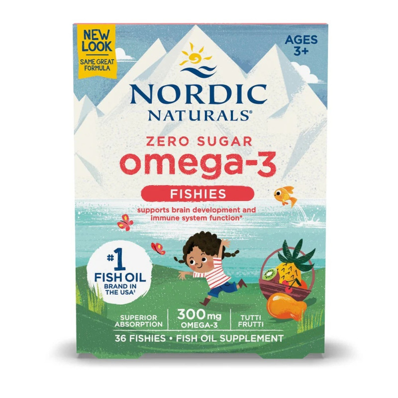 Конфеты в форме рыбок, Nordic Omega-3 Fishies, Nordic Naturals, 300 мг, 36 рыбок