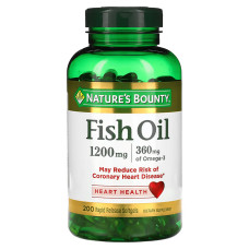 Рыбий жир, 1200 мг, Fish Oil, Nature's Bounty, 200 гелевых капсул