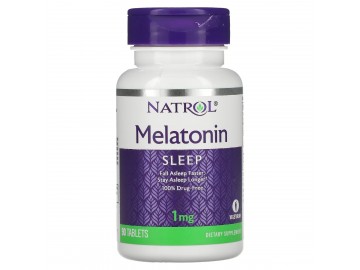 Мелатонін, 1 мг, Melatonin, Natrol, 90 таблеток