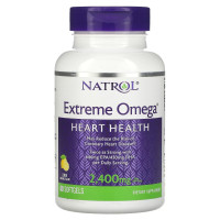 Омега-3, 2400 мг, смак лимона, Extreme Omega, Natrol, 60 капсул