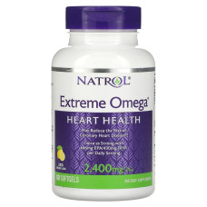 Омега-3, 2400 мг, смак лимона, Extreme Omega, Natrol, 60 капсул
