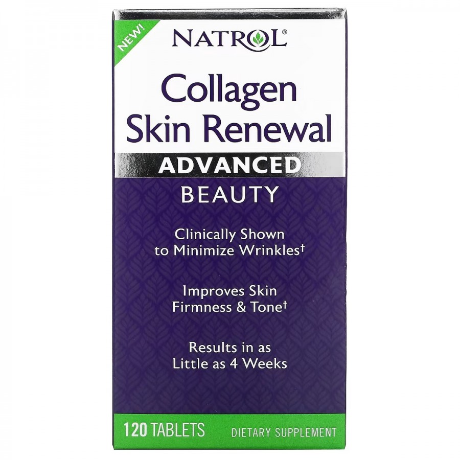 Колаген для відновлення шкіри, Collagen Skin Renewal, Natrol, 120 таблеток