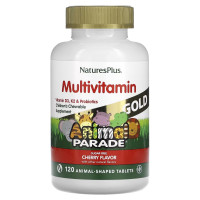 Мультивитамины для детей, вишневый вкус, Animal Parade Gold, Natures Plus, 120 жевательных таблеток