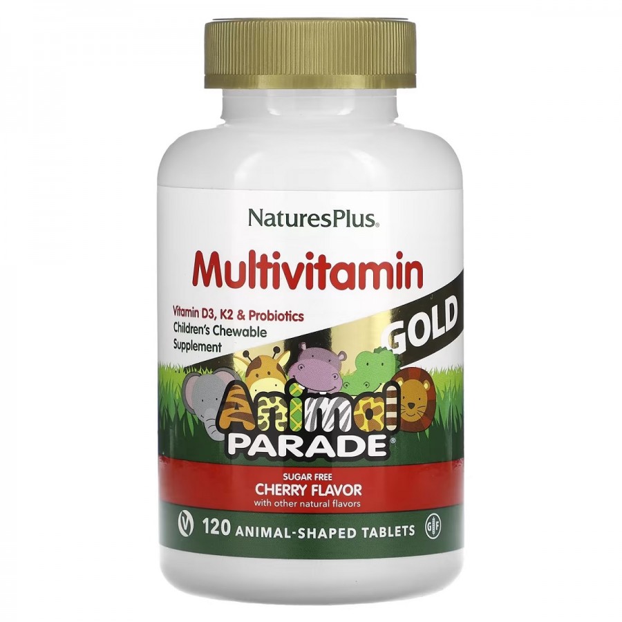 Мультивітаміни для Дітей, Смак Вишні, Animal Parade Gold, Natures Plus, 120 жувальних таблеток