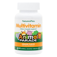 Детские жевательные мультивитамины, вкус апельсина, Source of Life, Animal Parade, Natures Plus, 90 жевательных таблеток