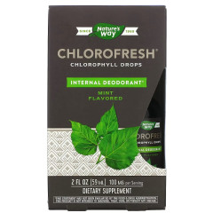 Хлорофил в каплях, вкус мяты, Chlorofresh, Chlorophyll Drops, Nature's Way, 59 мл