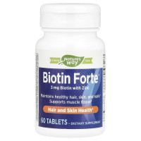 Биотин-форте с цинком, 3 мг, Biotin Forte with Zinc, Nature's Way, 60 таблеток