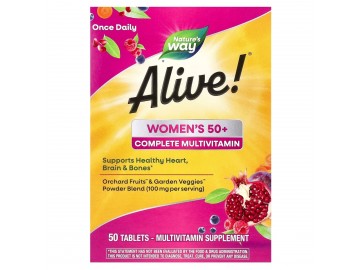 Мультивітаміни повного комплексу для жінок 50+, Alive! Women's 50+ Complete Multivitamin, Nature's Way, 50 таблеток