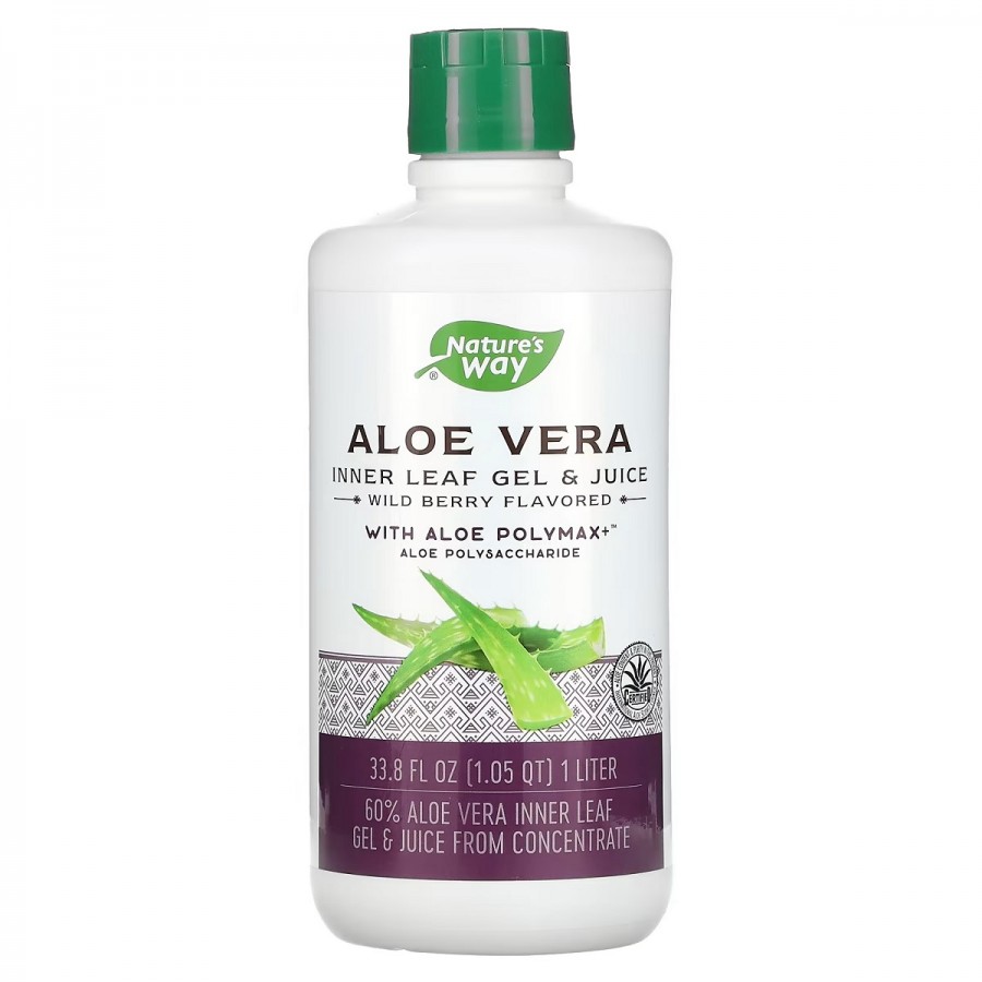 Алое вера, гель і сік, смак лісової ягоди, Aloe Vera Leaf Gel & Juice, Wild Berry Flavor, Nature's Way, 1000 мл