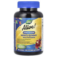 Мультивитамины для мужчин, без сахара, персиковый вкус, Alive! Мужские жевательные мультивитамины, Nature's Way, 50 шт.