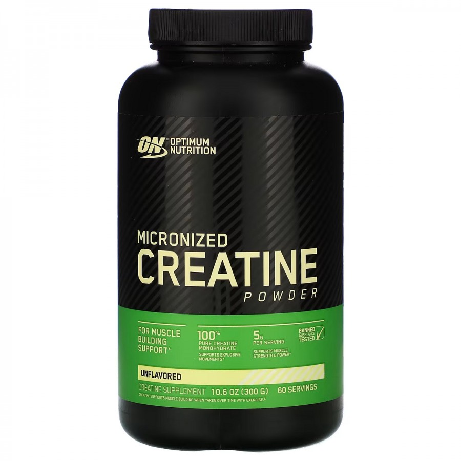 Креатин Мікронізований порошок, Micronized Creatine Powder, Optimum Nutrition, 300 гр