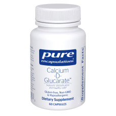 Кальцій-D-глюкарат, 1000 мг, Calcium-D-Glucarate, Pure Encapsulations, 60 капсул