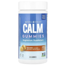 Цитрат Магнію, 330 мг, смак апельсину, CALM, Magnesium Supplement, Natural Vitality, 120 жувальних цукерок