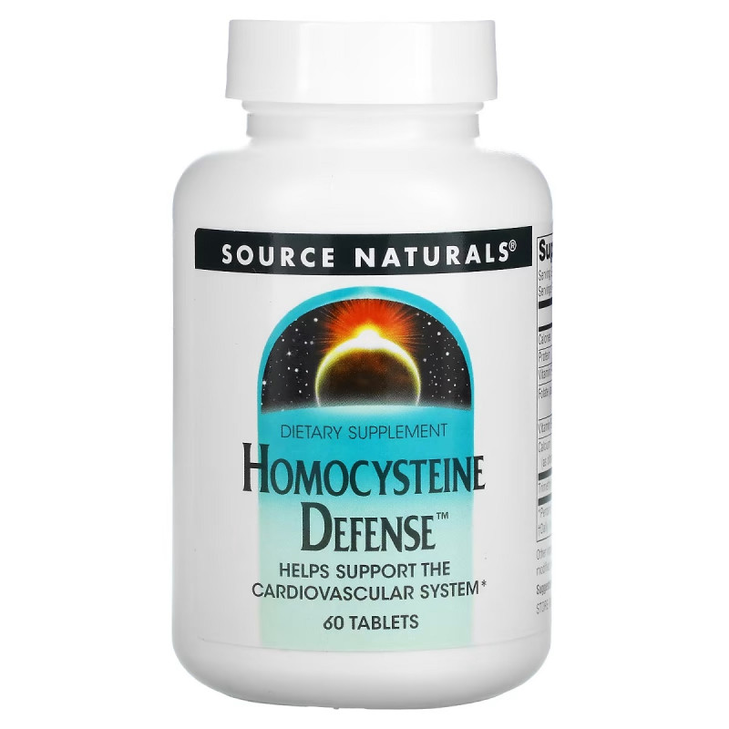 Защита от гомоцистеина, Homocysteine Defense, Source Naturals, 60 таблеток