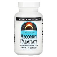 Аскорбил Пальмитат, 500 мг, Ascorbyl Palmitate, Source Naturals, 90 капсул