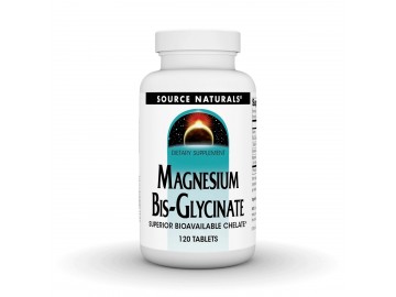 Магній Бісгліцинат, Magnesium Bis-Glycinate, Source Naturals, 120 таблеток