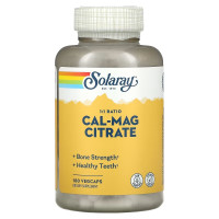 Кальций и Магний, Cal-Mag Citrate, Высокая Потенция, Solaray, 180 Капсул
