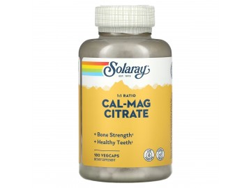 Кальцій І Магній, Cal-Mag Citrate, High Potency, Solaray, 180 Капсул