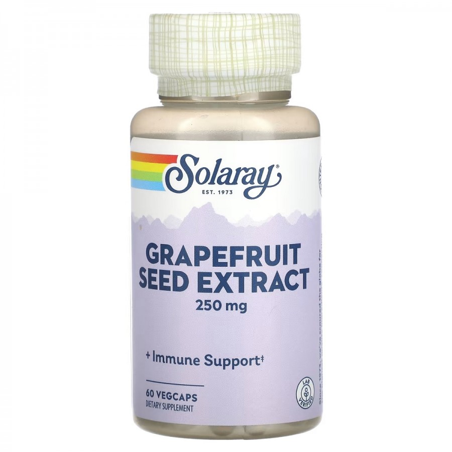 Екстракт насіння грейпфрута, 250 мг, Grapefruit Seed Extract, Solaray, 60 вегетаріанських капсул