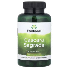 Каскара Саграда, 450 мг, Cascara Sagrada, Swanson, 100 капсул