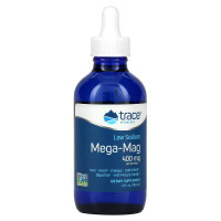 Магний с низким содержанием натрия, 400 мг, Low Sodium Mega-Mag, Trace Minerals, 118 мл