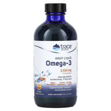 Омега-3, 2550 мг, смак апельсину, Adult Liquid Omega-3, Trace Minerals, 237 мл