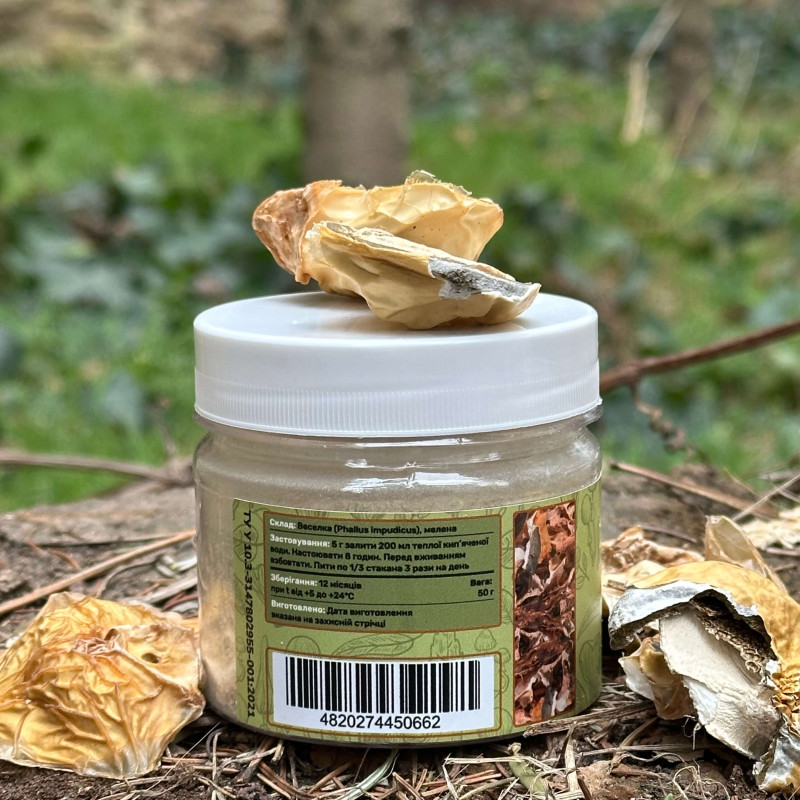 Весёлка обычная, молотые плодовые тела, "Лесовик", 50 грамм
