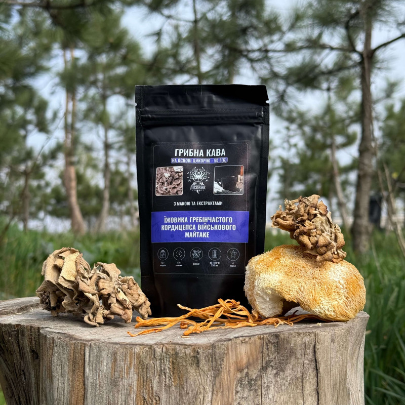 Грибна кава на основі цикорію (без кофеїну), "Лісовик", 50 грам