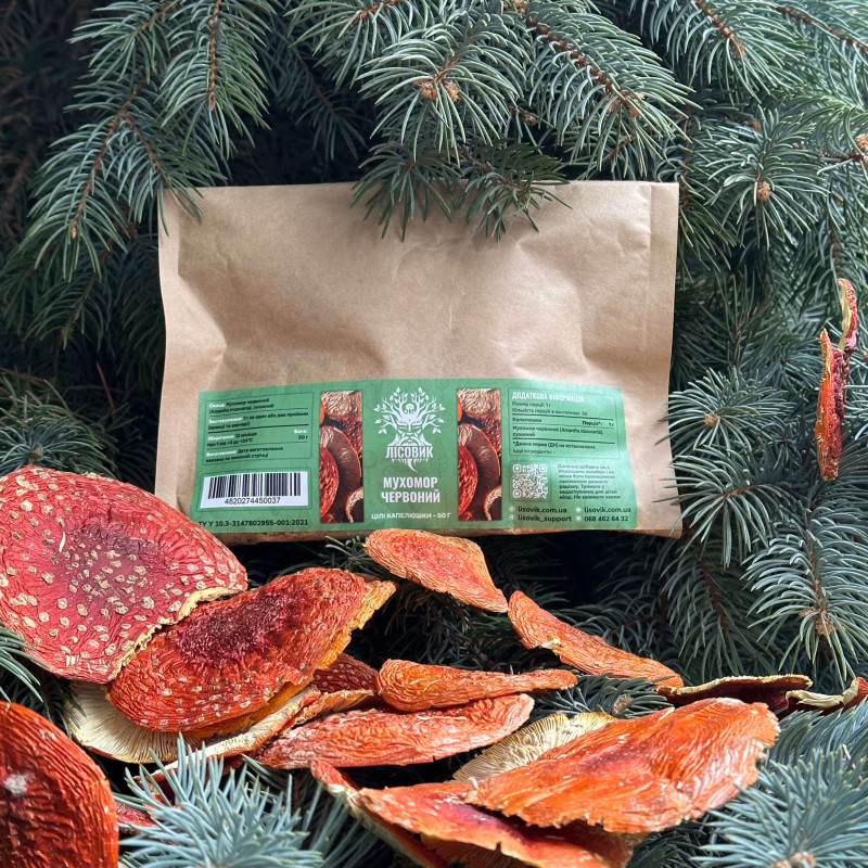 Капелюшки мухомора червоного (цілі), "Лісовик, 50 грам
