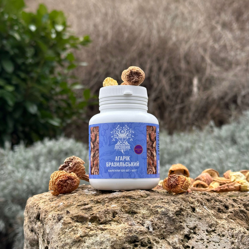 Агарік бразильський, Екстракт 10:1, "Лісовик", 120 капсул по 0.5 г