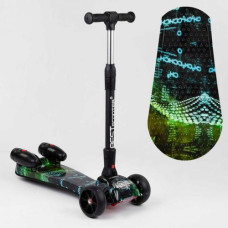 Самокат Best Scooter MAXI з парогенератором МУЗИКА, ДИМ, ТУРБІНИ, пластмасовий, колеса PU 120 х 40 мм, складне алюмінієве кермо