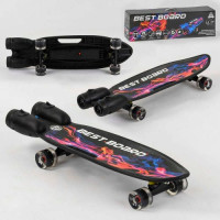 Скейтборд "Best Board" з музикою і димом, USB зарядка, акумуляторні батареї, колеса PU зі світлом 60х4 мм