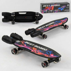 Скейтборд "Best Board" з музикою і димом, USB зарядка, акумуляторні батареї, колеса PU зі світлом 60х4 мм