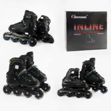 Ролики 5962-15 L размер 39-42 (6) колеса PU, d – 7.6 см, стелька 24-27 см, алюминиевая рама, подсветка колес, подшипник ABEC-7, в коробке