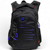 Рюкзак школьный, 30х43х15 см (ЧЕРНЫЙ С СИНЕМ)