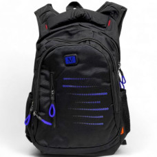 Рюкзак школьный, 30х43х15 см (ЧЕРНЫЙ С СИНЕМ)