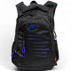 Рюкзак школьный, 30х43х15 см (ЧЕРНЫЙ С СИНЕМ)