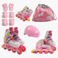 Ролики размер 35-38(6) колеса PU, d – 9 см, алюминиевая рама, подсветка колес, подшипник ABEC-7, в коробке