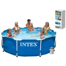 Intex Басейн каркасний об'єм: 4485л, розмір:305х76см, фільтр-насос 1250л/год, мережа 220-240В, вік 6+ років