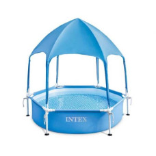 Intex Бассейн каркасный 183x38см, Объем бассейна: 700л, от 3-х лет, CANOPY METAL FRAME POOL, вес 8,8 кг