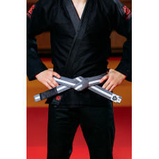 Сіро-білий пояс для джиу джитсу ТМ KINTAYO, 150 зріст