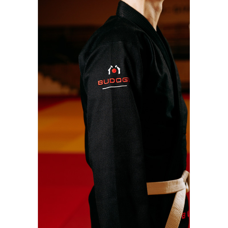 Чорне кімоно для хлопців/чоловіків, джиу-джитсу, TM BUDOGI, зріст 160 см, щільність 450 гр/м.кв.