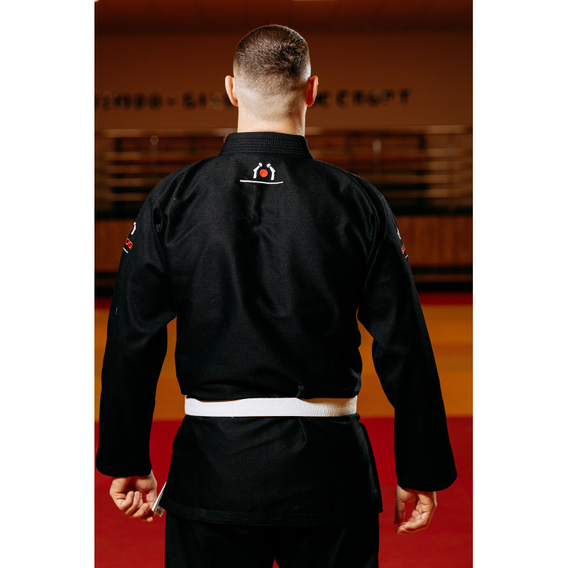 Чорне кімоно для хлопців/чоловіків, джиу-джитсу, TM BUDOGI, зріст 160 см, щільність 450 гр/м.кв.