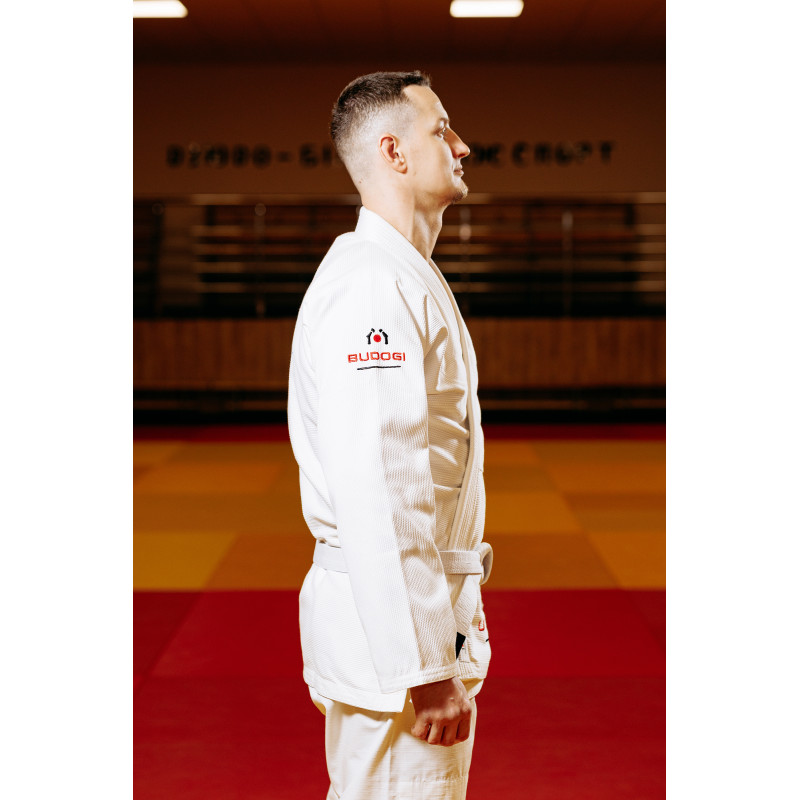 Біле кімоно для хлопців/чоловіків, джиу-джитсу, TM BUDOGI, зріст 170 см, щільність 450 гр/м.кв.