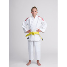 Белое кимоно для девочек IPPON GEAR NXT red, Рост 140 см, Хлопок, Полиэстер