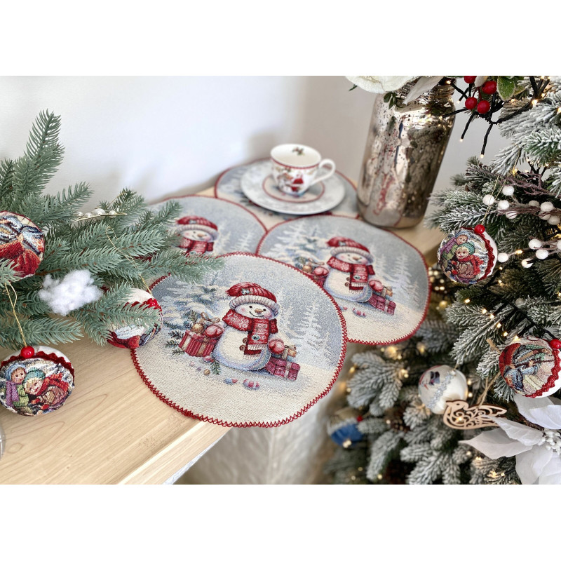 Серветка гобеленова з мереживом ROUND1378M-25D Limaso