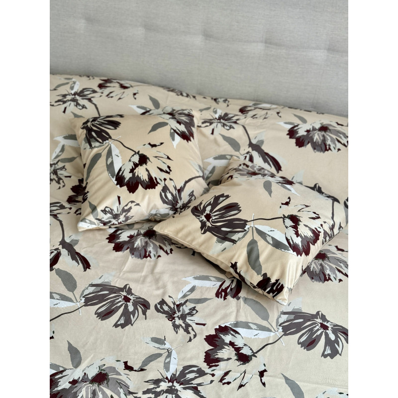 Покривало оксамитове CREAM+2 наволочки (200x240+2*45x45)