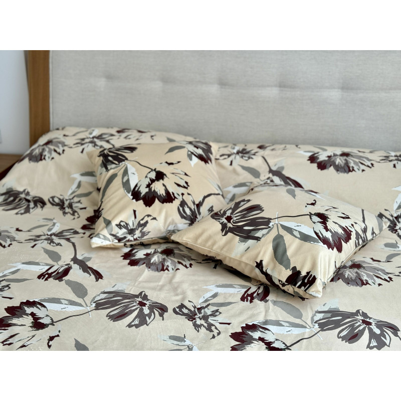 Покривало оксамитове CREAM+2 наволочки (200x240+2*45x45)