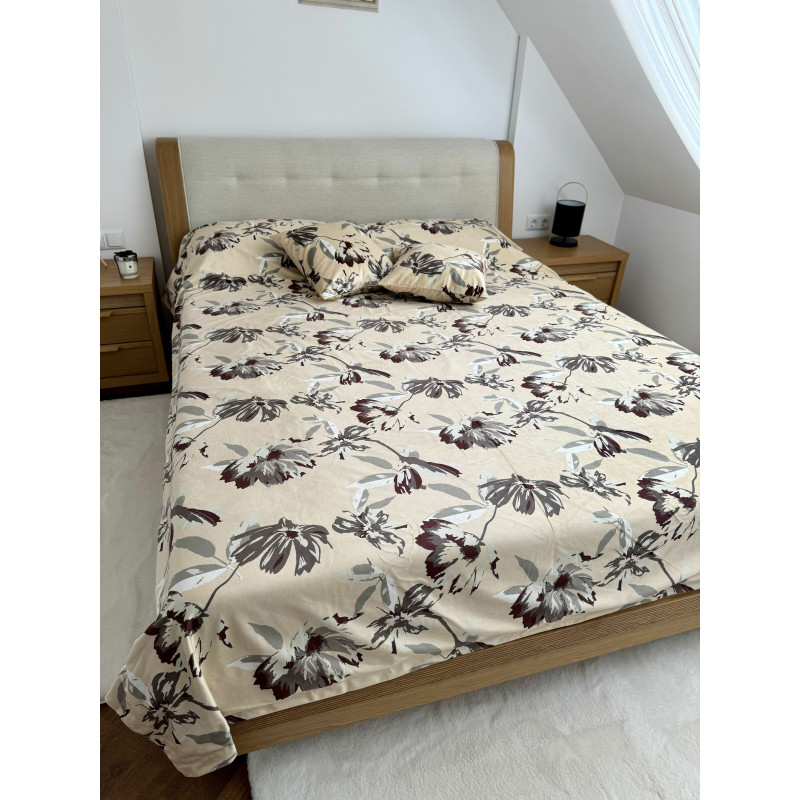 Покривало оксамитове CREAM+2 наволочки (200x240+2*45x45)