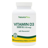 Витамин D3 ультра, Ultra Vitamin D3, Nature's Plus, 125 мкг (5000 МЕ), 90 таблеток с расширенным высвобождением
